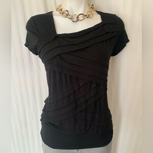 WHBM Black Banded Tee Shirt